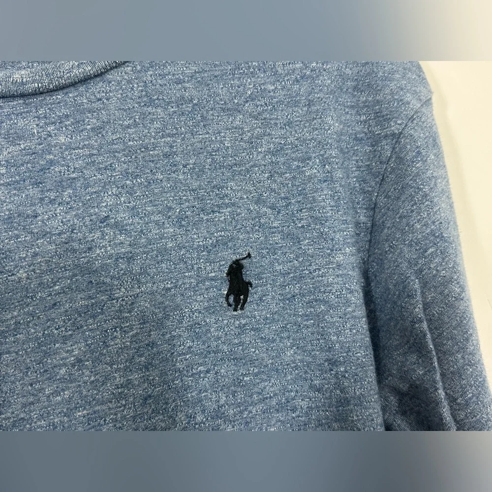 Polo Ralph Lauren Men’s Sz L T-Shirt  Long Sleeve Blue Heather Custom Fit